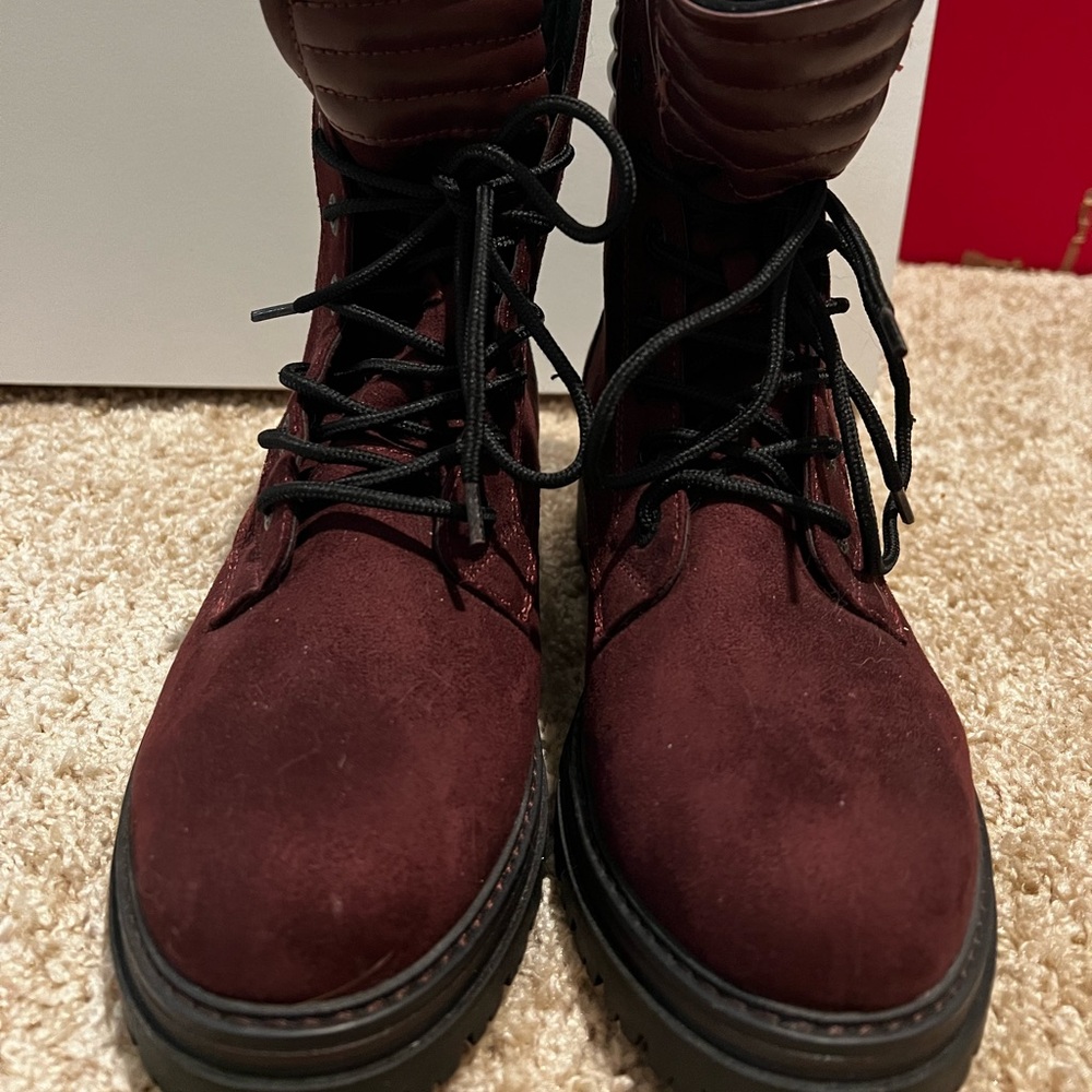 NYT Bench Maroon Combat Boots Size 11